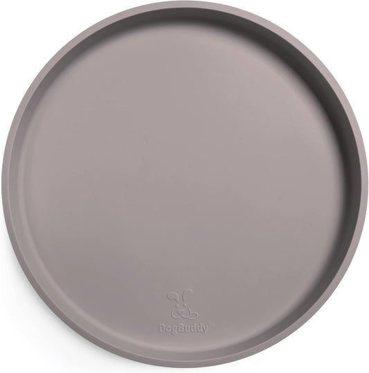 DogBuddy Dog Food Mat - Waterproof Dog Bowl Mat, Silicone Pet Mat for Food and Water Bowls, Nonslip Pet Feeding Mat with Edges, Dogs Food Mats for Floors, Puppy Supplies (XS, Dove)