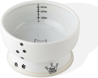 Necoichi Elevated Cat Water Bowl – Ceramic Raised Cat Bowl, Prevents Neck & Whisker Fatigue – Dishwasher & Microwave Safe – Pet Water Bowl for Cats (Cat, Regular)