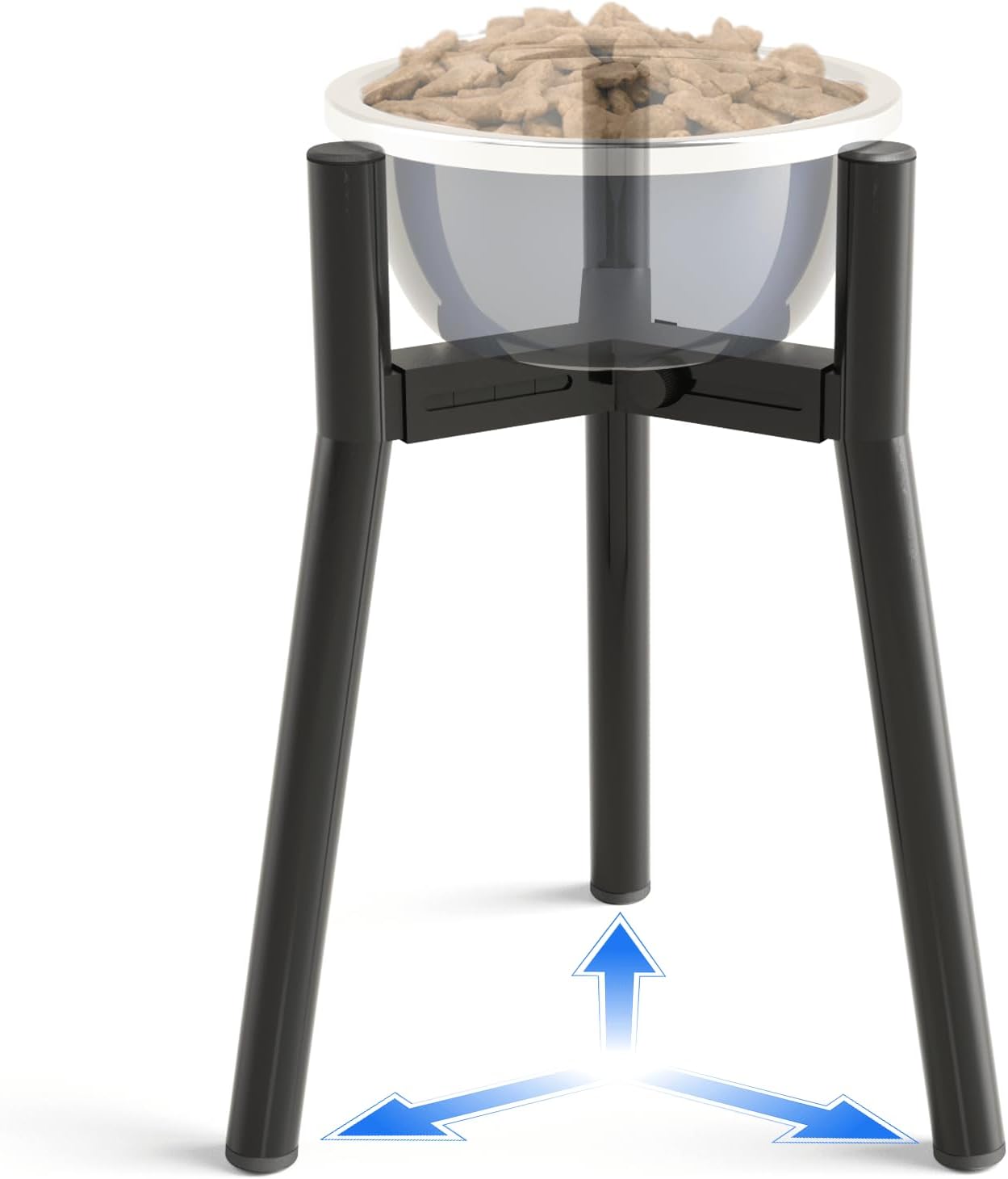 Dog Bowl Stand for Large Dogs, Adjustable Width 7-10.6" Elevated Dog Bowls，13.7in Tall Raised Food Water Stand, Single Holder, Bowl Not Included