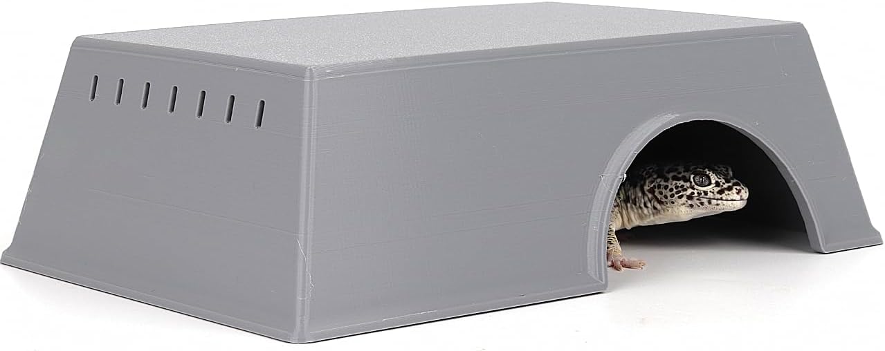 Snake Hide, Leopard Gecko Tank Accessories for Reptile Ball Python Crested Gecko Lizard Bearded Dragon - GrayHideXL