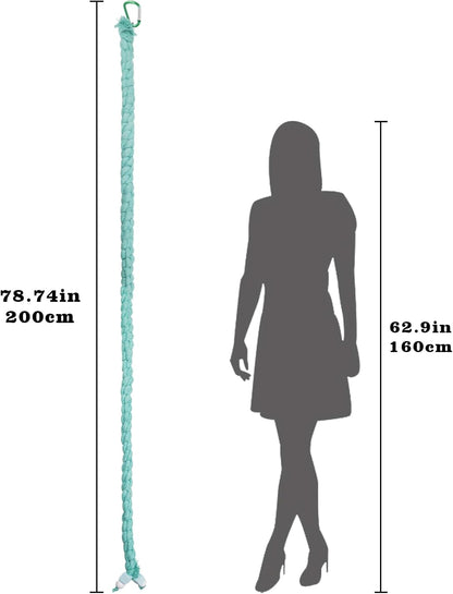 Bird Cage Accessories, Hanging Spiral Bird Rope Perch with Metal Hook, Bird Perch for Budgie, Lovebird, Parakeet, Cockatiel, Conure, Quaker, Caique, Small to Medium Birds