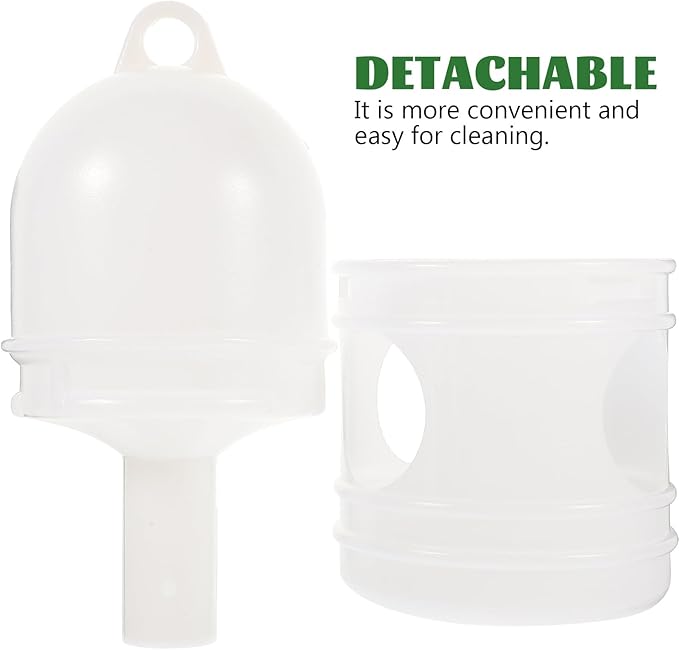 Bird Feeding Dispenser Pigeon Water Dispenser - 2pcs Birds Plastic Waterer Plastic Drinker with Handle for Pigeon Birds, Automatic Feeders (1L, White) Pet Drinker