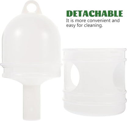 Bird Feeding Dispenser Pigeon Water Dispenser - 2pcs Birds Plastic Waterer Plastic Drinker with Handle for Pigeon Birds, Automatic Feeders (1L, White) Pet Drinker
