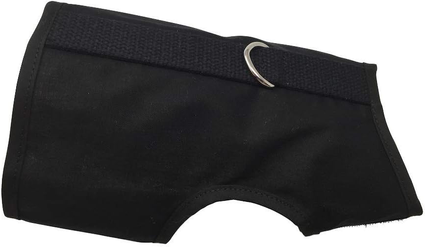 Kitty Holster Cat Harness – Secure Cat Harness for Walking, Soft Cotton Cat Accessories, Comfortable Fit, Strong Hook-and-Loop Closure, Made in USA – Black, M/L
