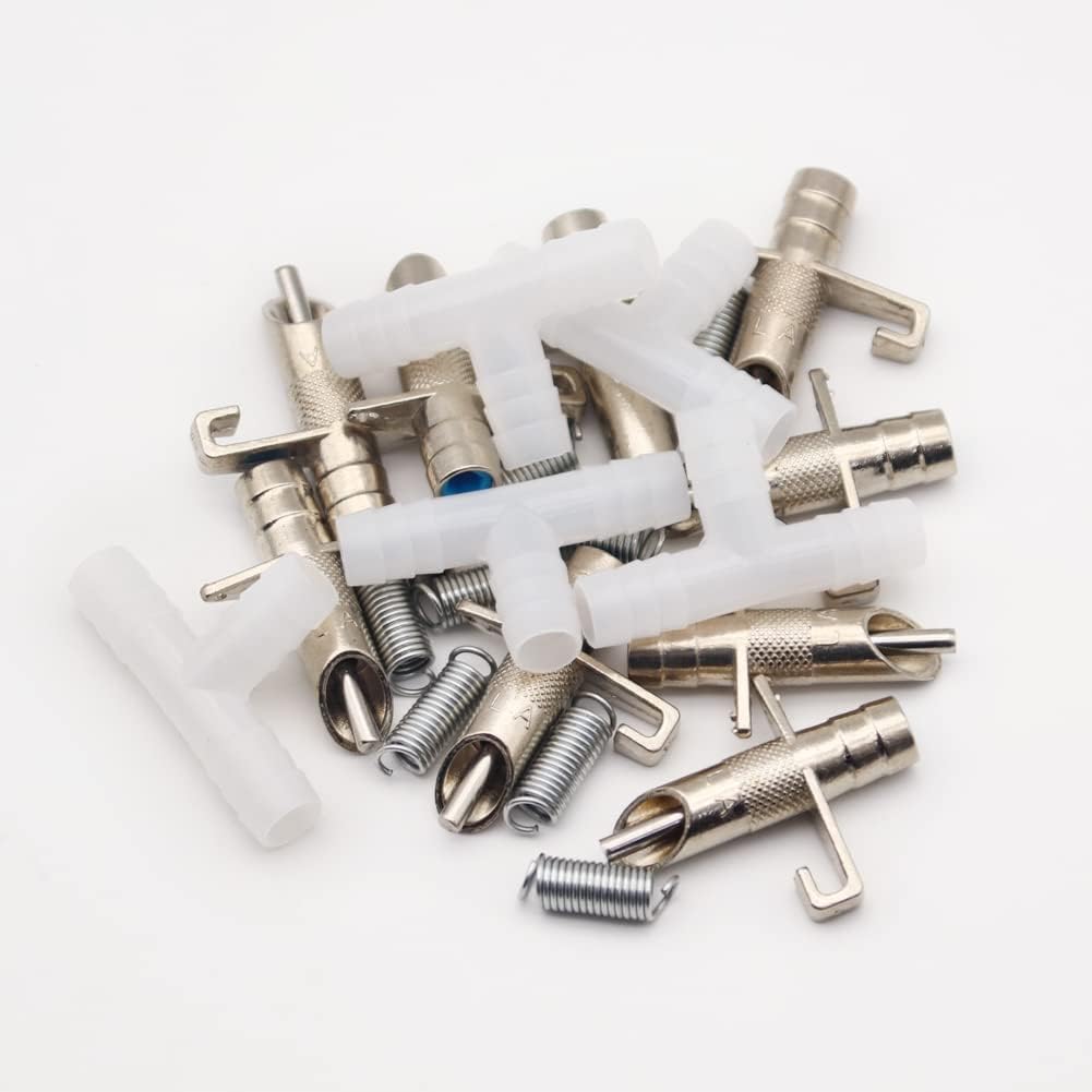 50PCS Automatic Water Rabbit Nipple Drinker Feeders for Rabbit Guinea Pig Ferret Rat Mouse Poultry Watering System (White)