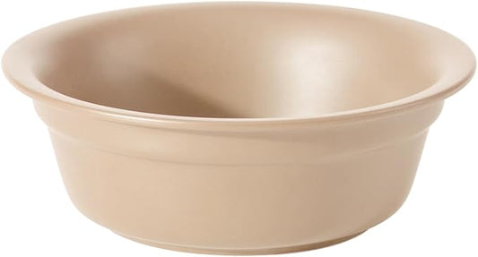 Ceramic 8.7inch Dog Bowl for Large Dogs, Basic Food and Water Bowl for Replacement, Wide Opening Rounded Edge(Single Bowls, Oat Beige)
