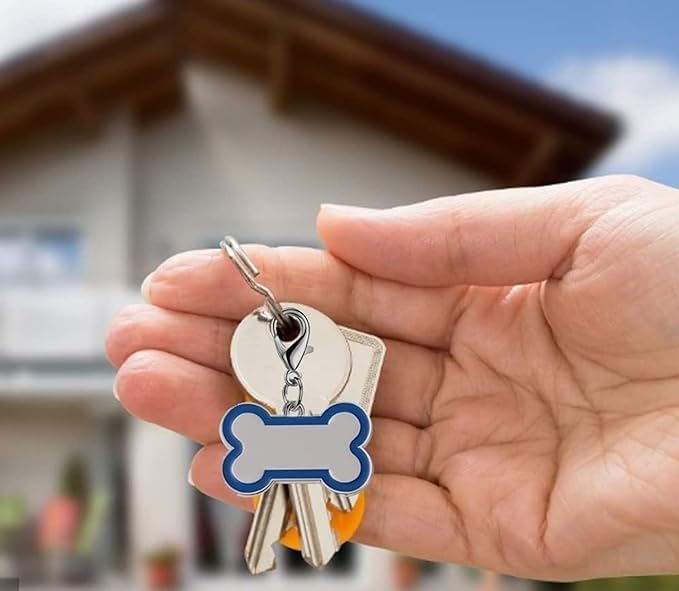 Personalized Dog ID Tags - tag for Dog Collar, pet ID tag, Dogs Tags for Pets, Laser Engraved Name Tags for Dogs, Dog Tags for Large Dogs, Blank Dog Tags (Bone-Shaped-Large: Red)