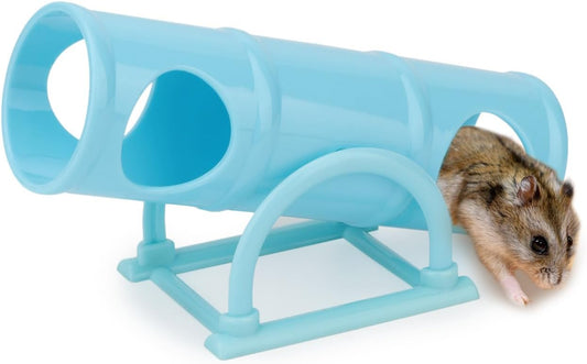 Hypeety Hamster Plastic Seesaw Tunnel Toy Hamster Mouse Hollow Tunnel Tube Toy Funny Exercise Gym Playground for Hmaster Dwarf Gerbil Small Pets (Blue)
