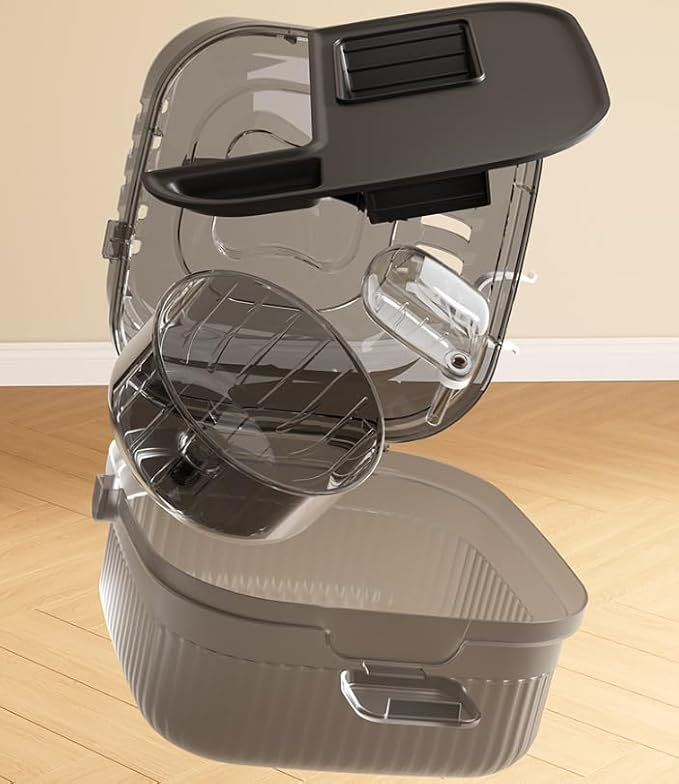 KAMEIOU Travel Small Animals Guinea Pig Suitcase Carrier for Hamster Hedgehog Ferret Guinea Pig Portable Cage Carrier with Running Wheel Water Bottle Breathable Large Space Two-Storey Animal Carriers