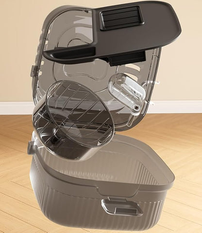 KAMEIOU Travel Small Animals Guinea Pig Suitcase Carrier for Hamster Hedgehog Ferret Guinea Pig Portable Cage Carrier with Running Wheel Water Bottle Breathable Large Space Two-Storey Animal Carriers