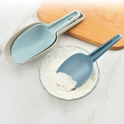Flour Scoop Set of 3 for Canisters, Ice, Popcorn, Pet Food, Dry Goods, Coffee Beans, Candy - Plastic Scoops 1.7/3.4/5.1 oz