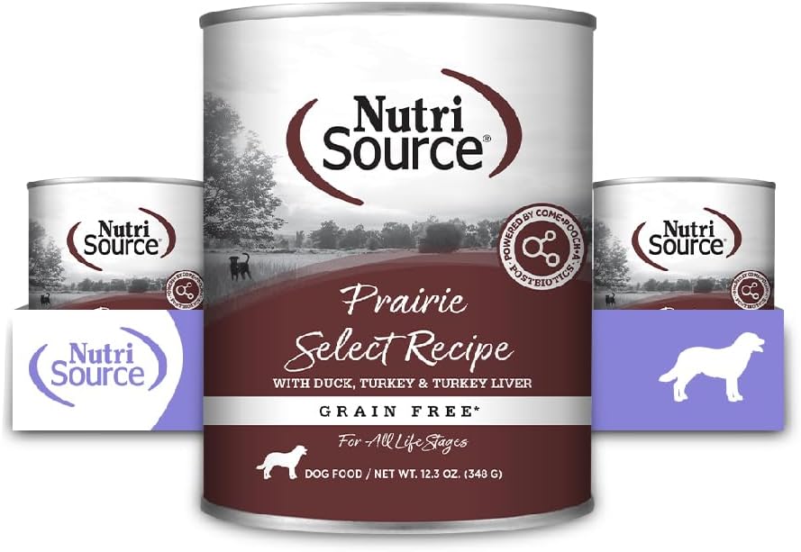 NutriSource Grain Free Prairie Select Recipe Dog Food, Premium Wet Dog Food, 12.3 Ounce (Pack of 12)