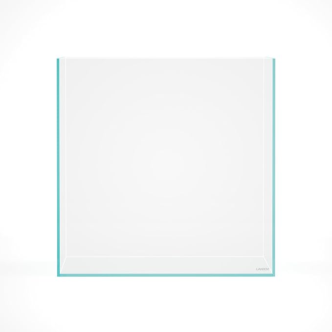 LANDEN 31 Gallon Cube Rimless Low Iron Aquarium Fish Tank,19.7" L × 19.7" W × 19.7" H (50cm x 50cm x50cm) 6mm Thickness with Nano Foam Leveling Mat Included