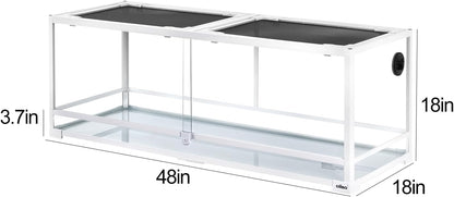 OIIBO 67 Gallon Reptile Tank,48" x 18" x 18" Glass Reptile Tank with Sliding Doors Front Opening Reptiles Terrarium with Screen Ventilation for Snakes,Lguanas, Chameleons