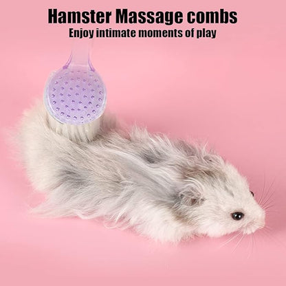 2 Pack Hamster Brush, Guinea Pig Massage Combs, Hedgehog Cleaning Supplies - Purple