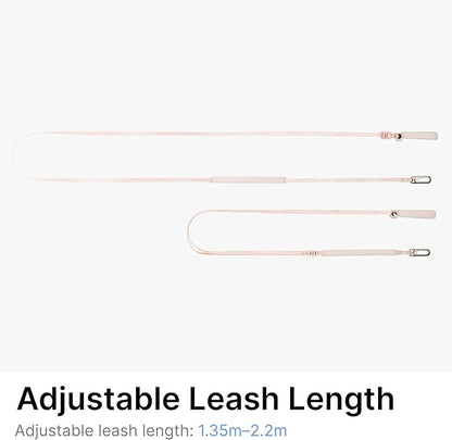 Ultra Lightweight Cat Leash Adjustable with Padded Handle, Soft Thin Nylon Cat Walking Training Waist Crossbody Leash for Kitten>4lbs Small Medium Large Cats, Puppy, No Harness (Space Gray)