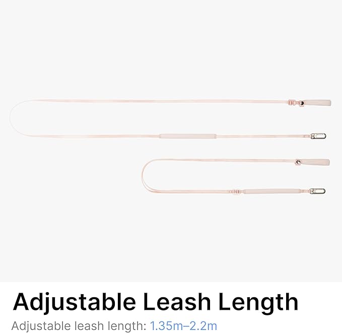 Ultra Lightweight Cat Leash Adjustable with Padded Handle, Soft Thin Nylon Cat Walking Training Waist Crossbody Leash for Kitten>4lbs Small Medium Large Cats Puppy, No Harness (Blush Pink)