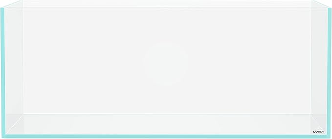 LANEDN 90S 39 Gallon Shallow Tank Rimless Low Iron Tank 35.4" L × 19.7" W × 14.2" H (90cm x 50cm x 36cm); 10mm Thickness Aquascape Fish Tank, Black Leveling Mat Included