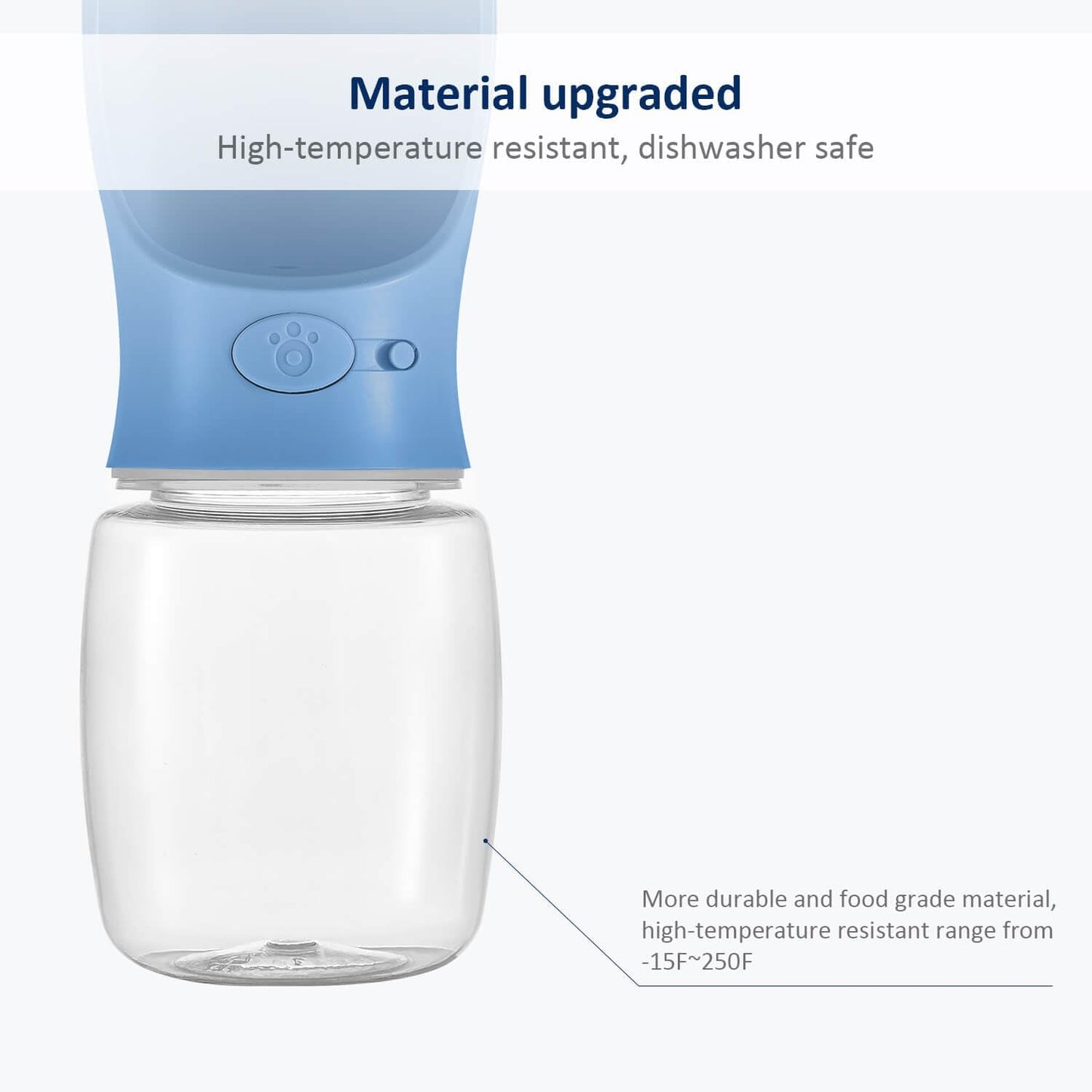 WePet Portable Dog Water Bottle, 12 OZ, Leak Proof Puppy Water Dispenser with Drinking Feeder for Pets Outdoor Walking, Hiking, Travel, Food Grade Plastic