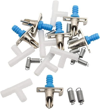 Automatic Rabbit Nipple Drinker with Double Springs 30Sets Guinea Pig Watering System Poultry Rats Rodent Bunny Drinkers(Blue)