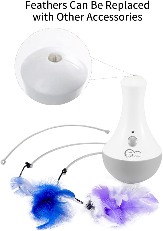 DOEL Interactive Cat Feather Toys, Automatic Cat Toy for Indoor Cats, Electronic Cat Exercise Toys, Gift for Adult & Kitten Cats