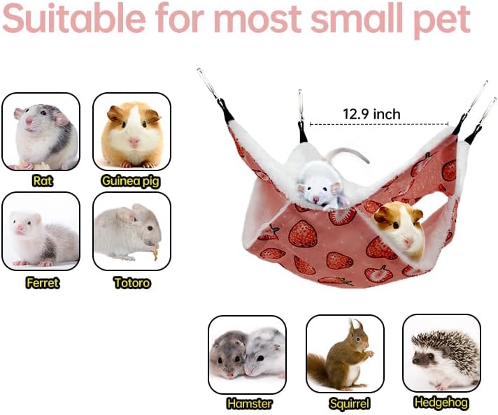 Rat Ferret Hammock Toys Cage Accessories, Guinea Pig Hideout Tunnel, Warm Bed for Rat Ferret Guinea Pig Sleep Hide and Play (4.Hammock)