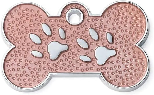 Personalized Dog Cute Paw Pet ID Tag for Pet Collar or Key Chain - cat Name tag, Personalized cat id tag, Kitten Name tag, Kitten id tag (Bone-Shaped-Small: Light Gold)