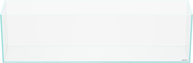 LANDEN 90L 10.8 Gal Rimless Low Iron Aquarium Long Fish Tank, Bookshelf Aquarium, W35.4×D7.87×H9.84 in(90x20x25cm) 6mm Thickness with Black Nano Foam Leveling mat Included