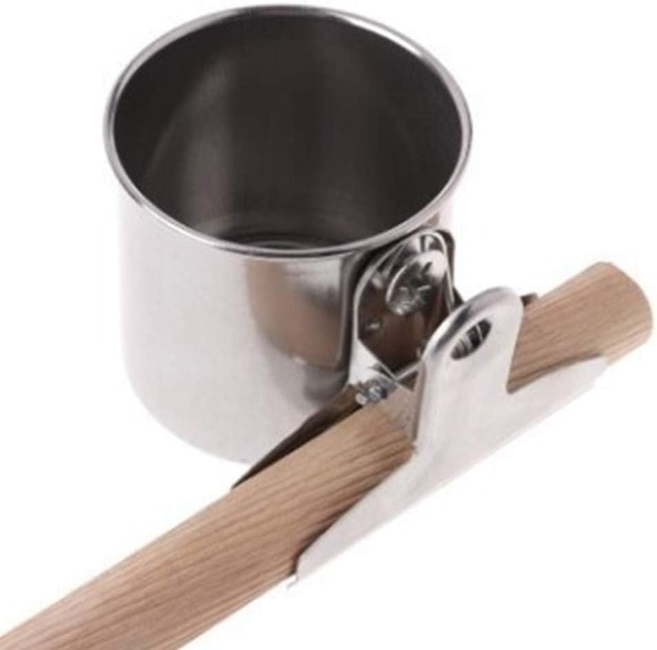 Stainless Steel Bird Feeder Bowls, Feeding Cups Water Bowl, Chinchilla Food Bowl, Dishes for Cage Chinchilla with Clip and Parrots Cage Stand Stainless Bird Cups(Single)