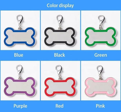 Personalized Dog ID Tags - tag for Dog Collar, pet ID tag, Dogs Tags for Pets, Laser Engraved Name Tags for Dogs, Dog Tags for Large Dogs, Blank Dog Tags (Bone-Shaped-Large: Red)