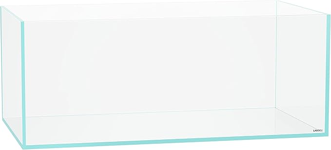 LANEDN 90S 39 Gallon Shallow Tank Rimless Low Iron Tank 35.4" L × 19.7" W × 14.2" H (90cm x 50cm x 36cm); 10mm Thickness Aquascape Fish Tank, Black Leveling Mat Included