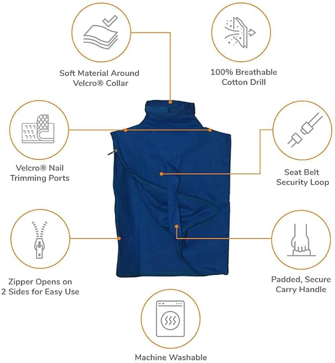 Cat-in-the-Bag Cozy Comfort Carrier - X-Large Cobalt Blue Cat Carrier Soft for Grooming, Vet Visits, Medication Administration, Dental Care, Nail Trimming, and Car Travel