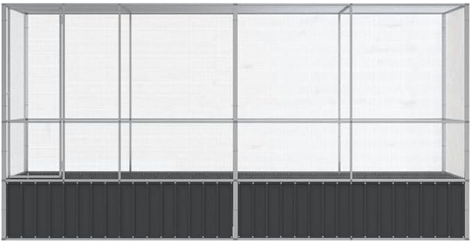 Galvanized Steel Large Flight King Bird Cage with Extension, Steel Outdoor Aviary, Outdoor Indoor Large Bird Cage Aviary Pet House for Cockatiels African Parakeets, 164.8"x42.1"x83.5",-305