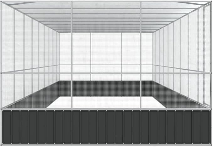 Steel Aviary with Extension, Large Flight King Bird Cage for Cockatiels African Grey Quaker Amazon Sun Parakeets Green Cheek Conures Pigeons Parrot Bird Cage, 366.9"x120.9"x83.5",-117