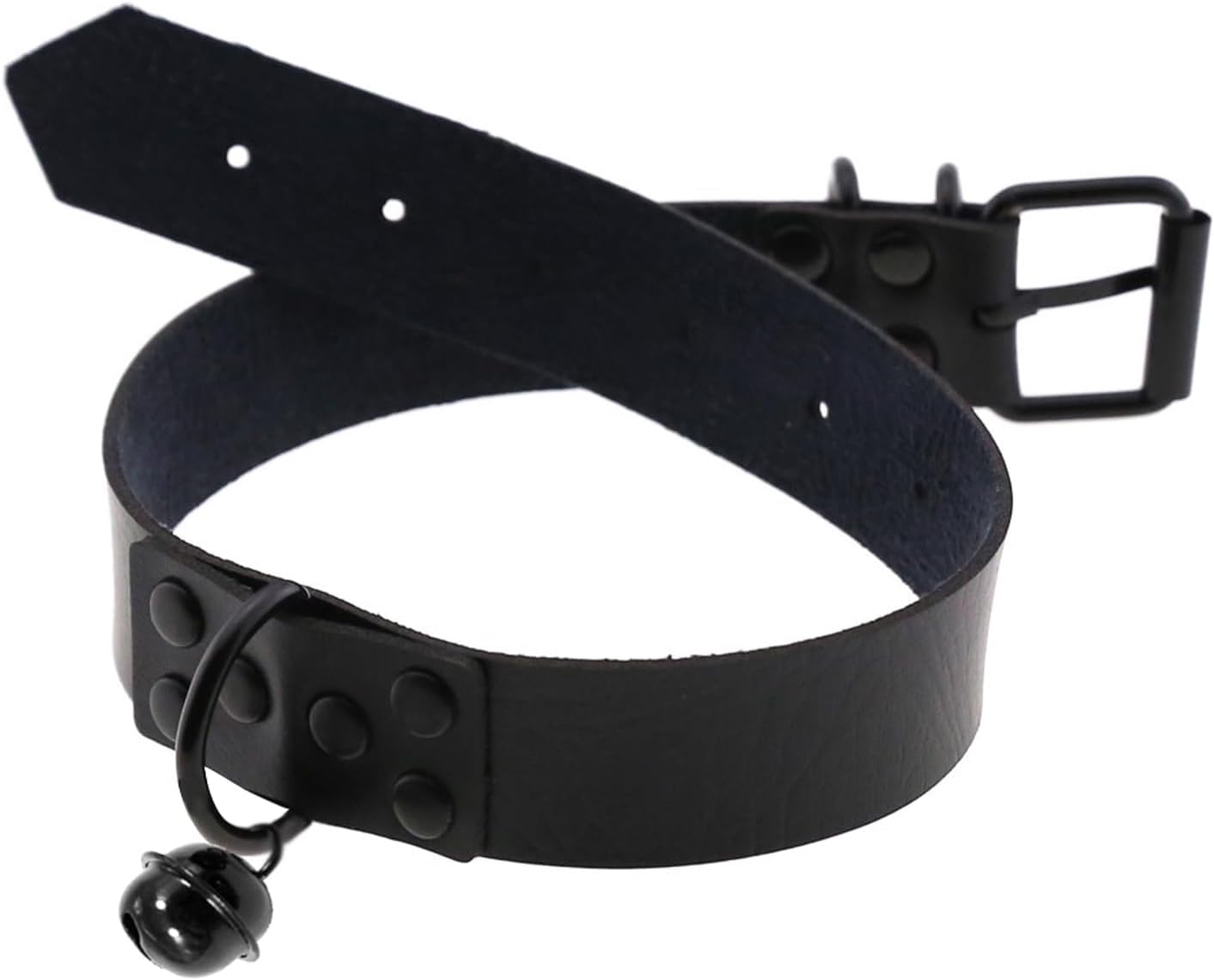 Leather Collar and Leash with Bell for Pet, Gothic Choker Necklace Accessories for Halloween Cosplay