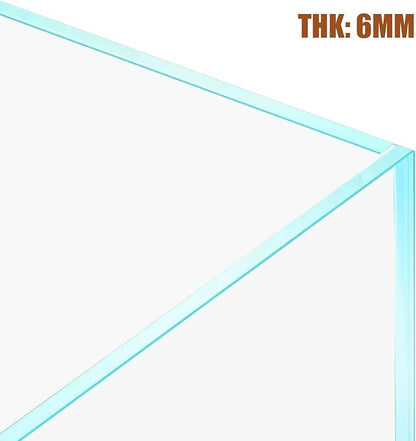 LYPHARD AQUARIUMS 15 Gallon Rimless Aquarium, Ultra Clear Glass Low Iron Rectangular Fish Tank L19.6×W13×H13.8 Inches Thickness 6mm with EVA Foam Mat Included