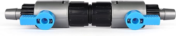 LANDEN Double Tab Connector for Aquarium, Canister Filter Hose Connector, Fish Tank Water Flow Control, Quick Release Valve,