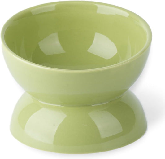 Cat Water Bowl, 16 OZ Ceramic Elevated Cat Bowls, 15° Tilted and Raised Pet Food Dish, Anti Vomiting Protect Pets' Spines and Whisker Fatigue
