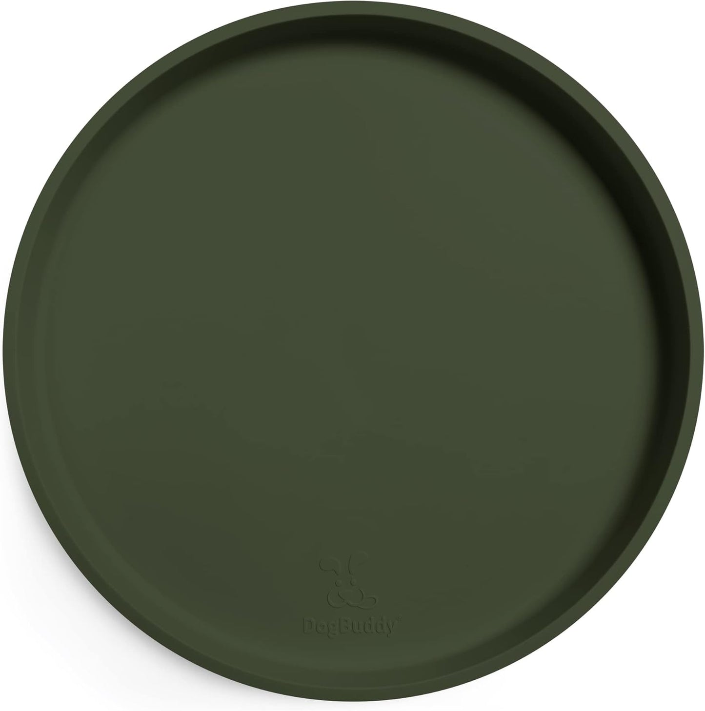 DogBuddy Dog Food Mat - Waterproof Dog Bowl Mat, Silicone Pet Mat for Food and Water Bowls, Nonslip Pet Feeding Mat with Edges, Dogs Food Mats for Floors, Puppy Supplies (XS, Khaki Green)