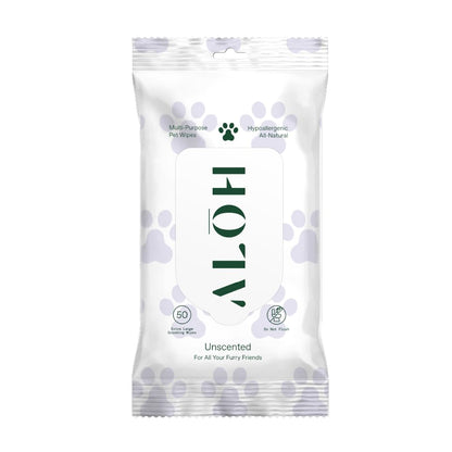 ALŌH Hypoallergenic | All-Natural | Multi-Purpose Pet Wipes, Unscented 50ct Wipes