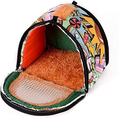 Travel Small Animals Hedgehog Hamster Guinea Pig Carrier for Small Guinea Pigs Rats Chinchillas Hamsters Hedgehogs Carriers Pouch Bag with Detachable Strap Breathable Outdoor Warm Small Pet Carrier
