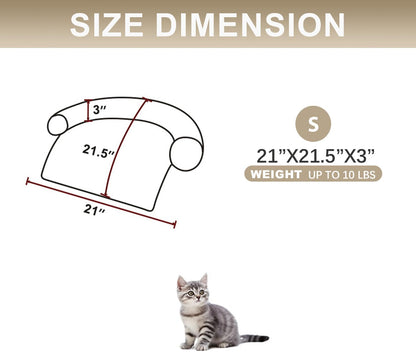 Calming Dogs/Cats Bed Mats, Dog Pad Washable Removable Couch Cover, Plush Long Fur Mat for Pets, Waterproof Lining, Perfect for Small, Medium and Large Dogs and Cats (Gradient Brown, 21"x21")