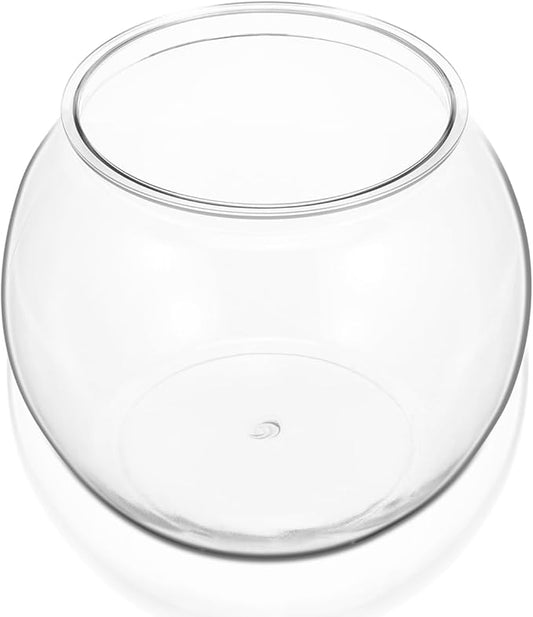 Mipcase Plastic Fish Bowl, Round Desktop Goldfish Bowl Clear Plastic Fish Tank for Home Decor