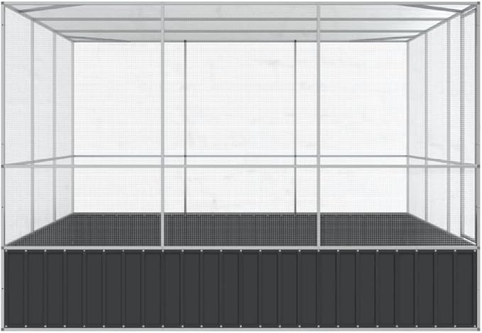 Galvanized Steel Large Flight King Bird Cage, Steel Outdoor Aviary, Outdoor Indoor Large Bird Cage Aviary Pet House for Cockatiels African Parakeets, 122.4"x120.9"x83.5",-303