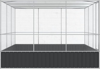 Galvanized Steel Large Flight King Bird Cage, Steel Outdoor Aviary, Outdoor Indoor Large Bird Cage Aviary Pet House for Cockatiels African Parakeets, 122.4"x120.9"x83.5",-303