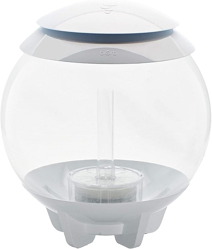 biOrb Halo 15 Acrylic 4-Gallon Aquarium with Multi-Color Remote-Controlled LED Lights Modern Compact Tank for Tabletop or Desktop Display, White