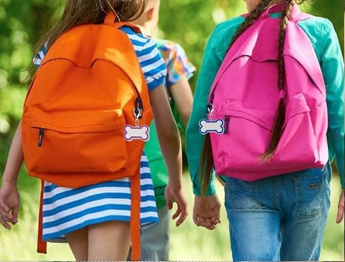 Personalized Dog ID Tags - tag for Dog Collar, pet ID tag, Dogs Tags for Pets, Laser Engraved, Name Tags for Dogs, Dog Tags for Large Dogs, Blank Dog Tags (Bone-Shaped-Large: Pink)