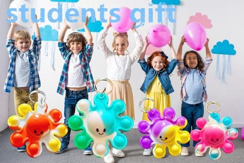 30 Packs Bulk octopus Mini Pop Keychain,Birthday Party Favors Supplies Fidget for Kids, Smmuer Student Prizes Gifts