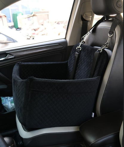 ALL GOOD PET SUPPLIES Dog Car Seat for Small/Medium Dogs, Dog Booster car seat, Memory Foam Elevated Cushion, Fully Detachable and Washable,2 Clip-On Safety Leashes, Anti-Slip