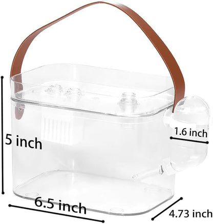 KAMEIOU Travel Small Animals Guinea Pig Cage Carrier for Hamsters Hedgehogs Ferret Guinea Pigs Portable Carrier Cage with Belt Handle Ice Storage Water Bottle 360° Transparent Breathable Box Carriers